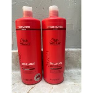 Wella Professionals Invigo Brilliance Shampoo Conditioner CoarseHair 33.8 oz Set